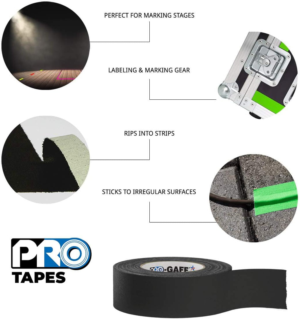 ProTapes Pro Gaff Premium Matte Cloth Gaffer's Tape with Rubber Adhesive,...