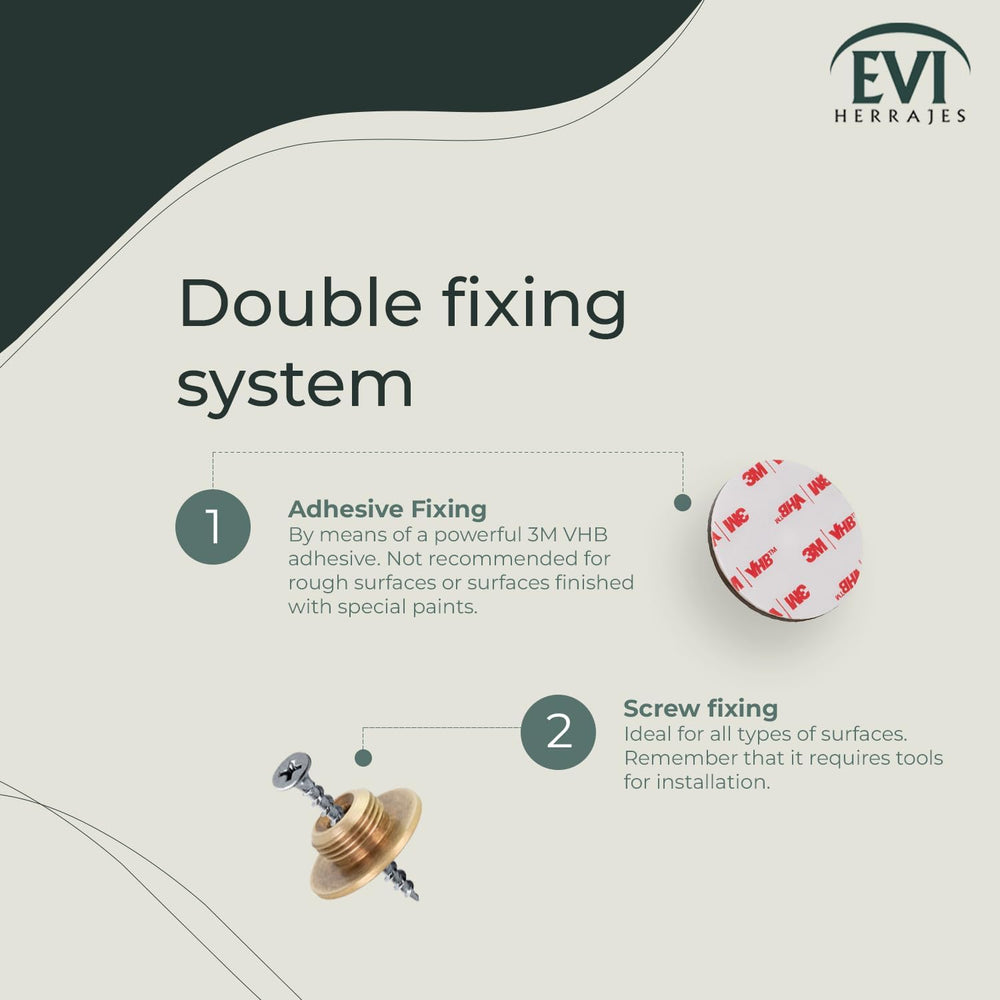 EVI Herrajes | Floor Mounted Doorstop | Adhesive or Screw Installation | W=1,...