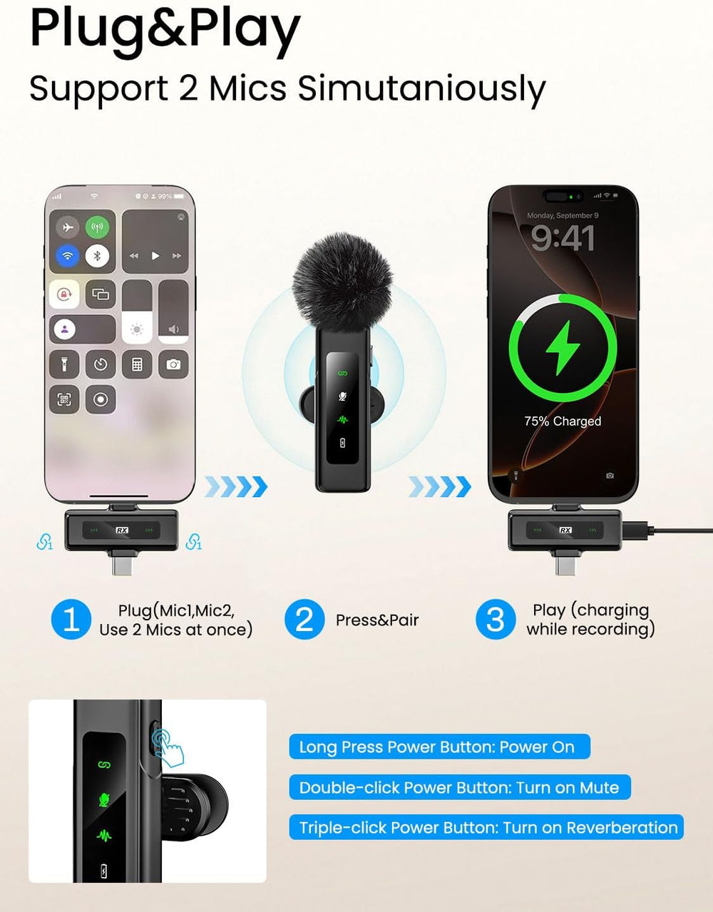 Content Creator Essentials,Vlogging Kit w/ Mic(R01 Pro Combo1)