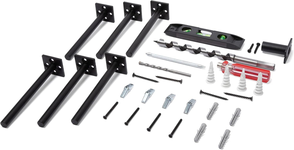 Rose's Rustics Heavy Duty Floating Shelf Bracket 6 Inch Rod (6 Pcs) Solid...