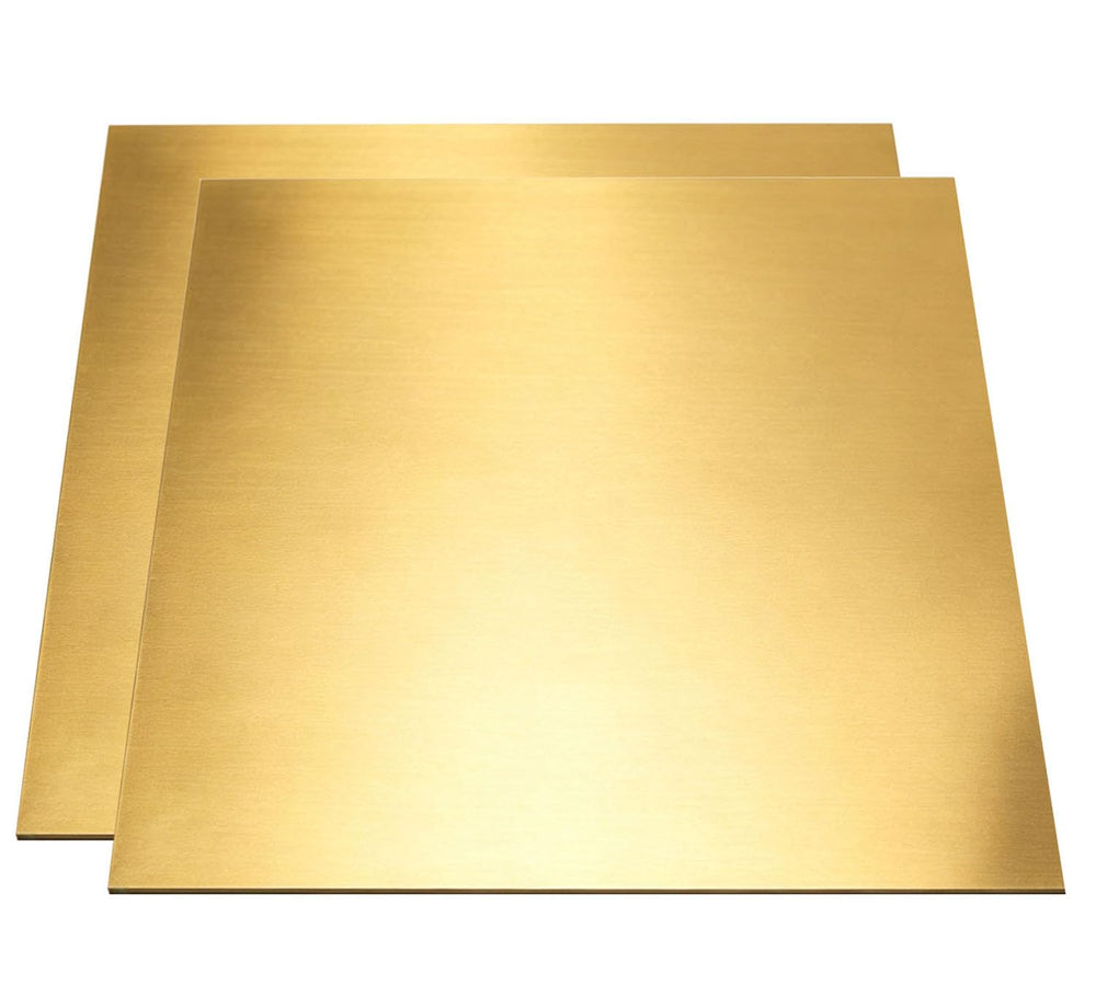 Brass Sheet, 2pcs,12"x12"-24Gauge(0.5mm),No Scratches, Protective F...