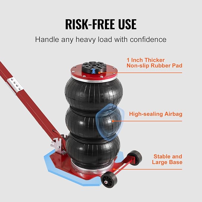 VEVOR Air Jack, 3 Ton/6600 lbs Triple Bag Air Jack, Air Bag Jack Lift Range