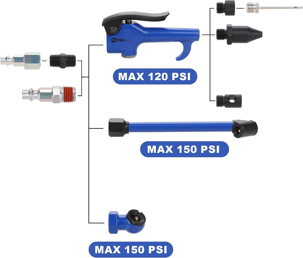 Air Compressor Accessories, Air Blow Gun Kit, Air Fittings, Air Chuck, Tire G...
