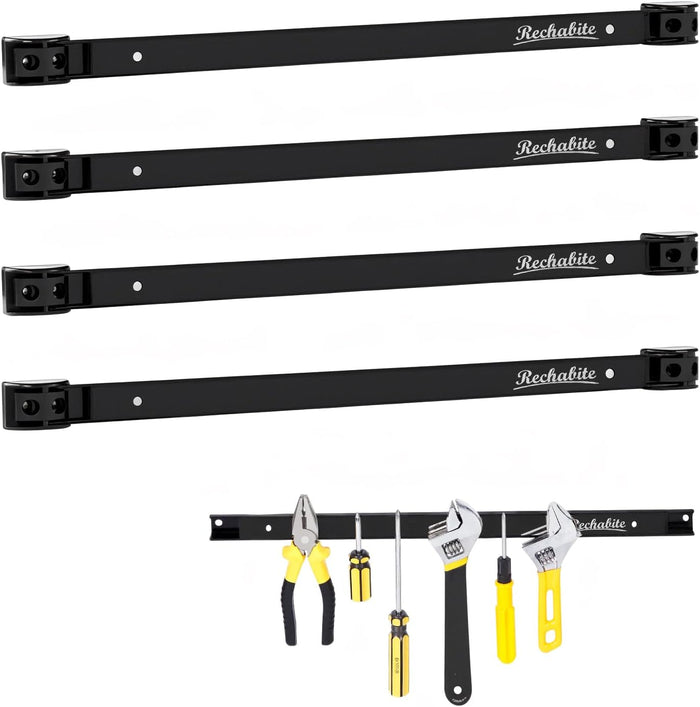 4 Pieces 18" Magnetic Tool Holder Strip, Metal Tool Organizer Rack