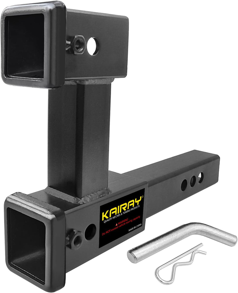 KAIRAY Double Hitch Receiver 2 Inch Trailer Dual Hitch Extension Riser Adapte...