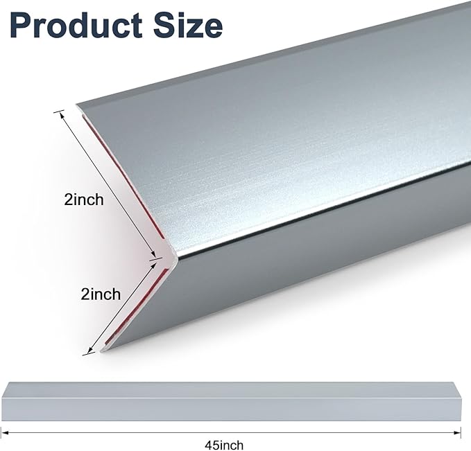 4PCS 45" Aluminum Metal Corner Protectors, Self Adhesive Corner Guards