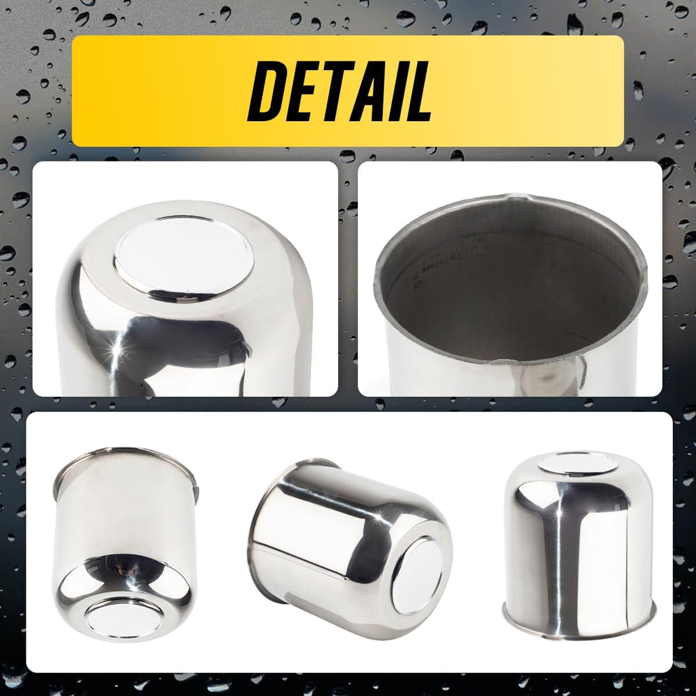 4Pcs 4.25" Push Through Wheel Center Caps Stainless Trailer Hub Cap for ...