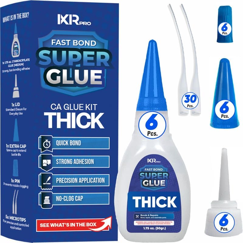Thick CA Glue, Super Glue, Adhesive, 6 Pcs 1.75oz Repair kit