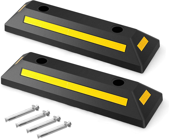 IRONMAX 2 Pack Parking Block, 21.5" Long Rubber Curb