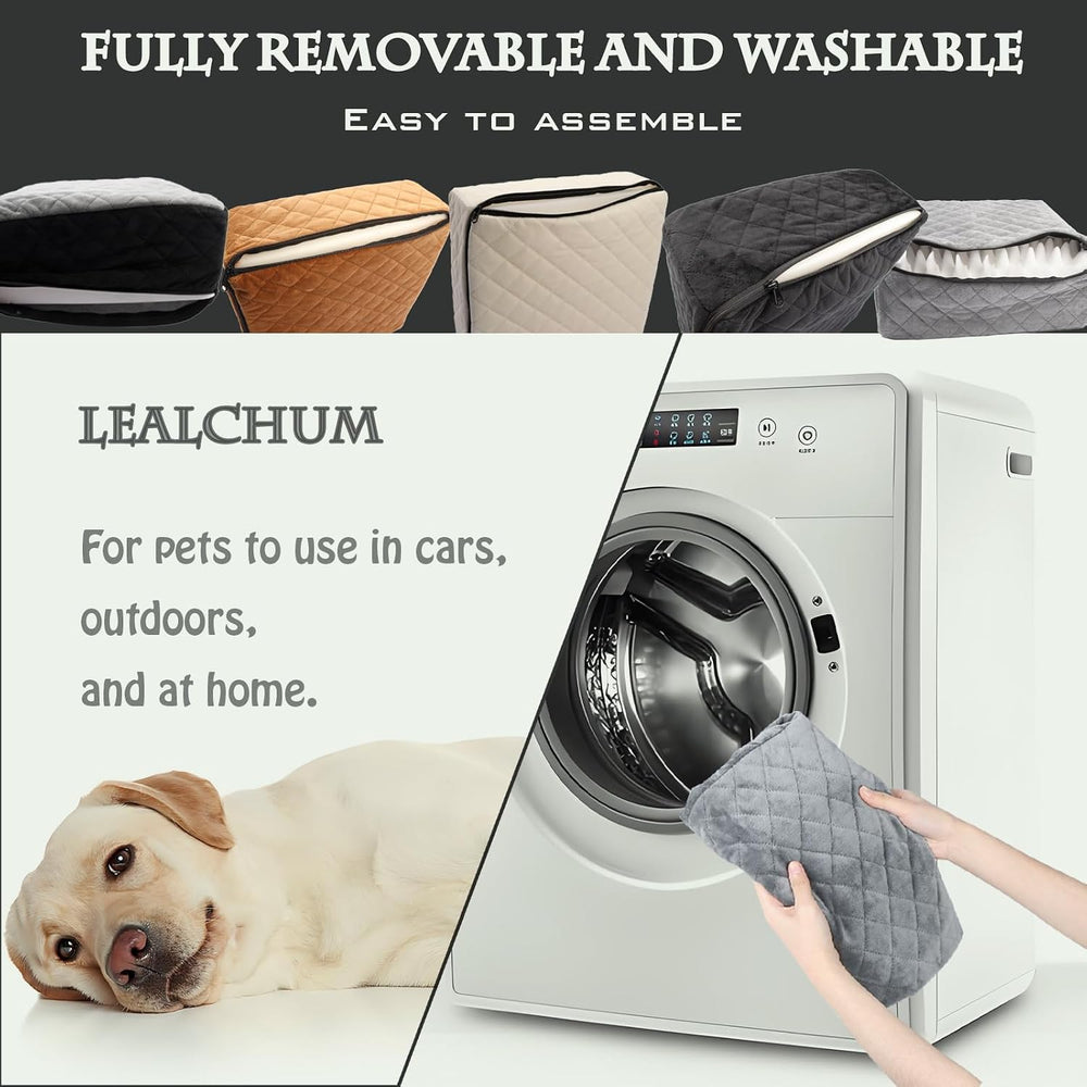 Lealchum Dog Booster Car Seat for S/M Dogs Up to 35lbs,Soft 6in Elevated Cush...