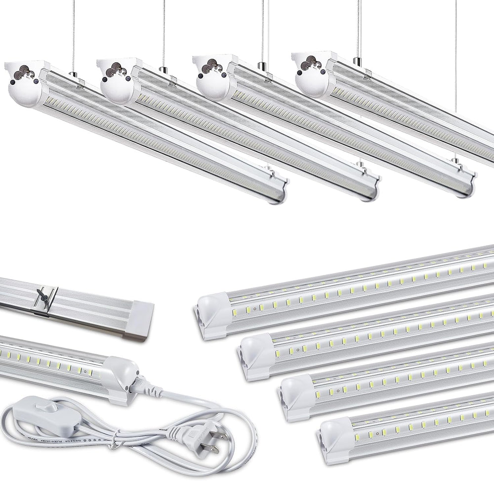 8Pack 8FT LED Shop Light Garage Light, 100W 6000K White Light 15000LM Super