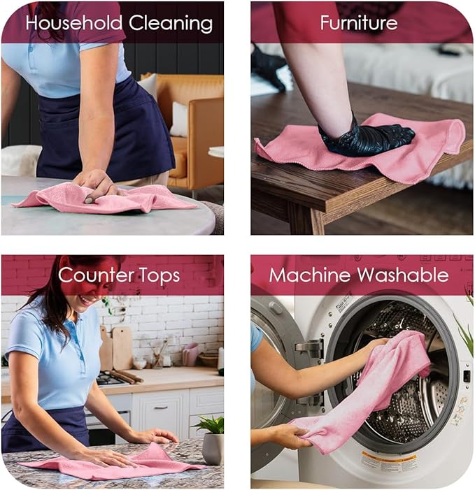 Avalon Towels Microfiber Cleaning Cloths Size 16" x 16", Highly Abs...