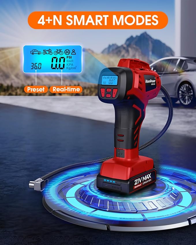 Digital Cordless Tire Inflator Portable Air Compressor Automatic 160PSI w/Gauge