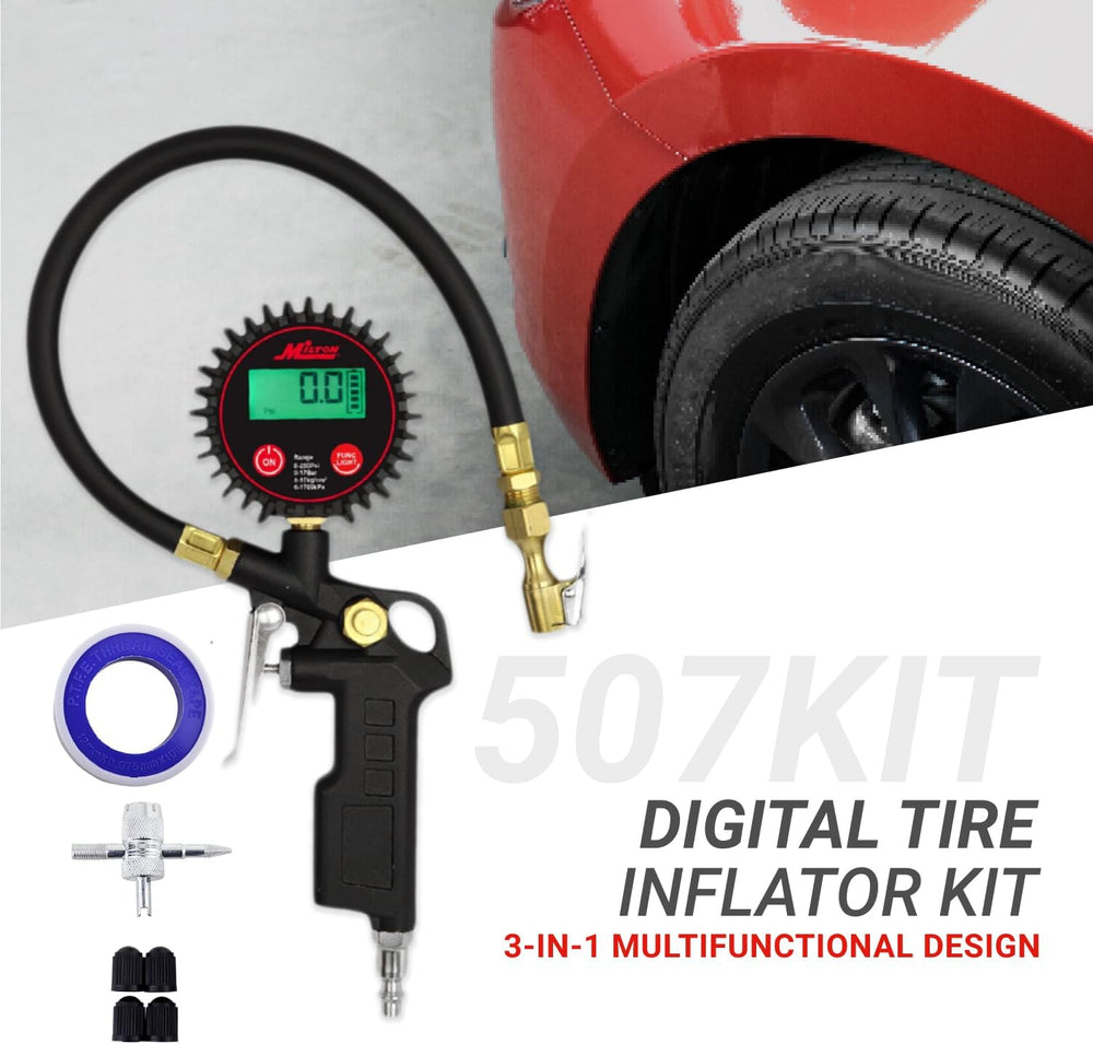 Milton 507KIT Digital Tire Inflator Car Accessories w/Accurate Air Tire Press...