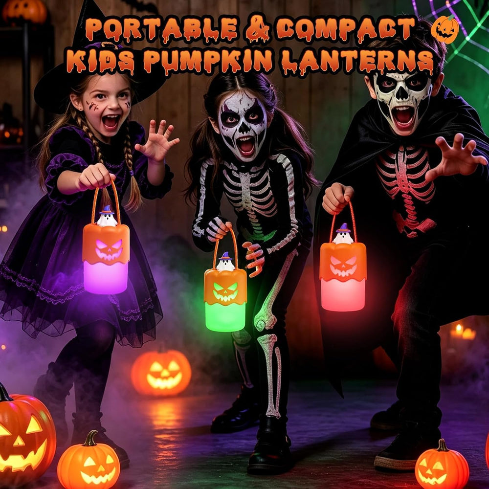 Rechargeable Halloween Pumpkin Lantern Lights LED JackoLantern with Lanyard