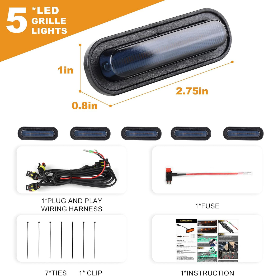 Seven Sparta 5 Pcs LED Front Grill Lights for Ford Bronco 2/4 Door