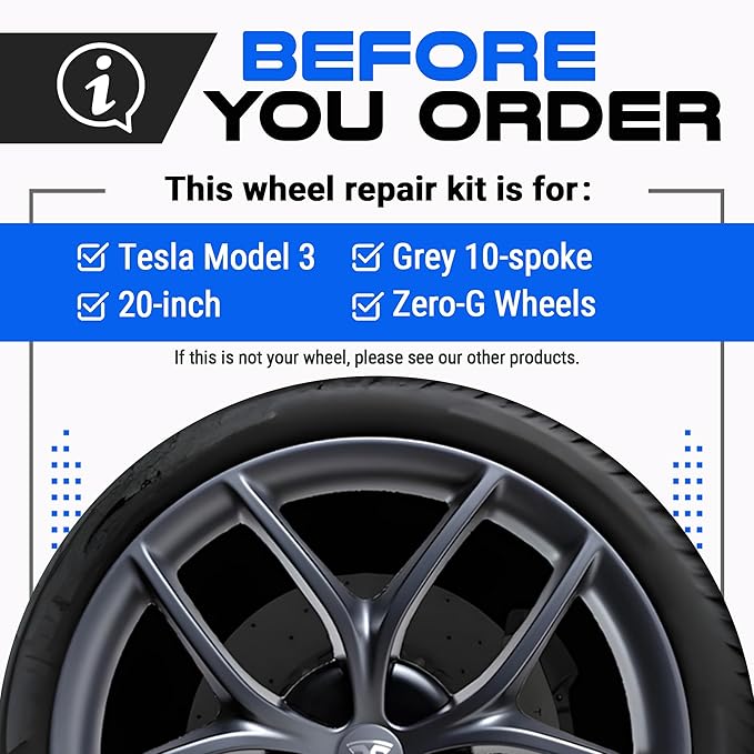 Premium Tesla Wheel Curb Rash Repair Kit