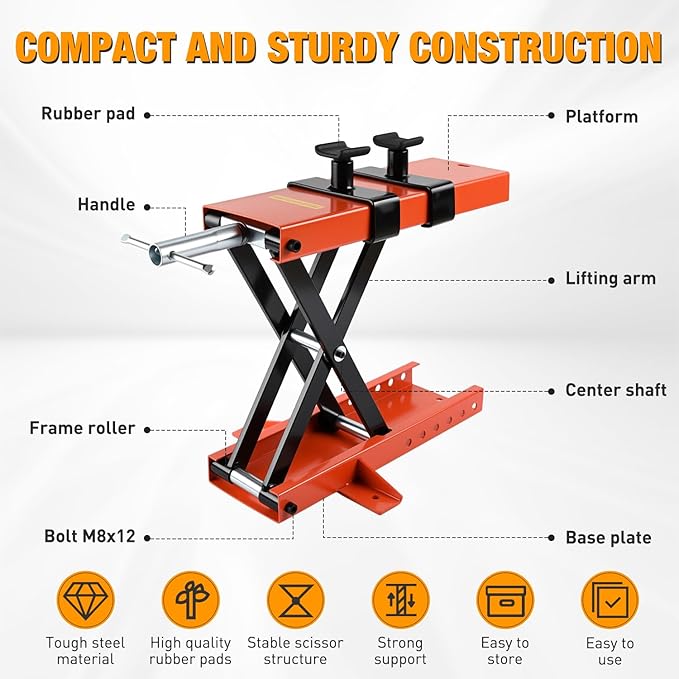 Nilight Motorcycle Lift 1100 LBS ATV Scissor Jacks