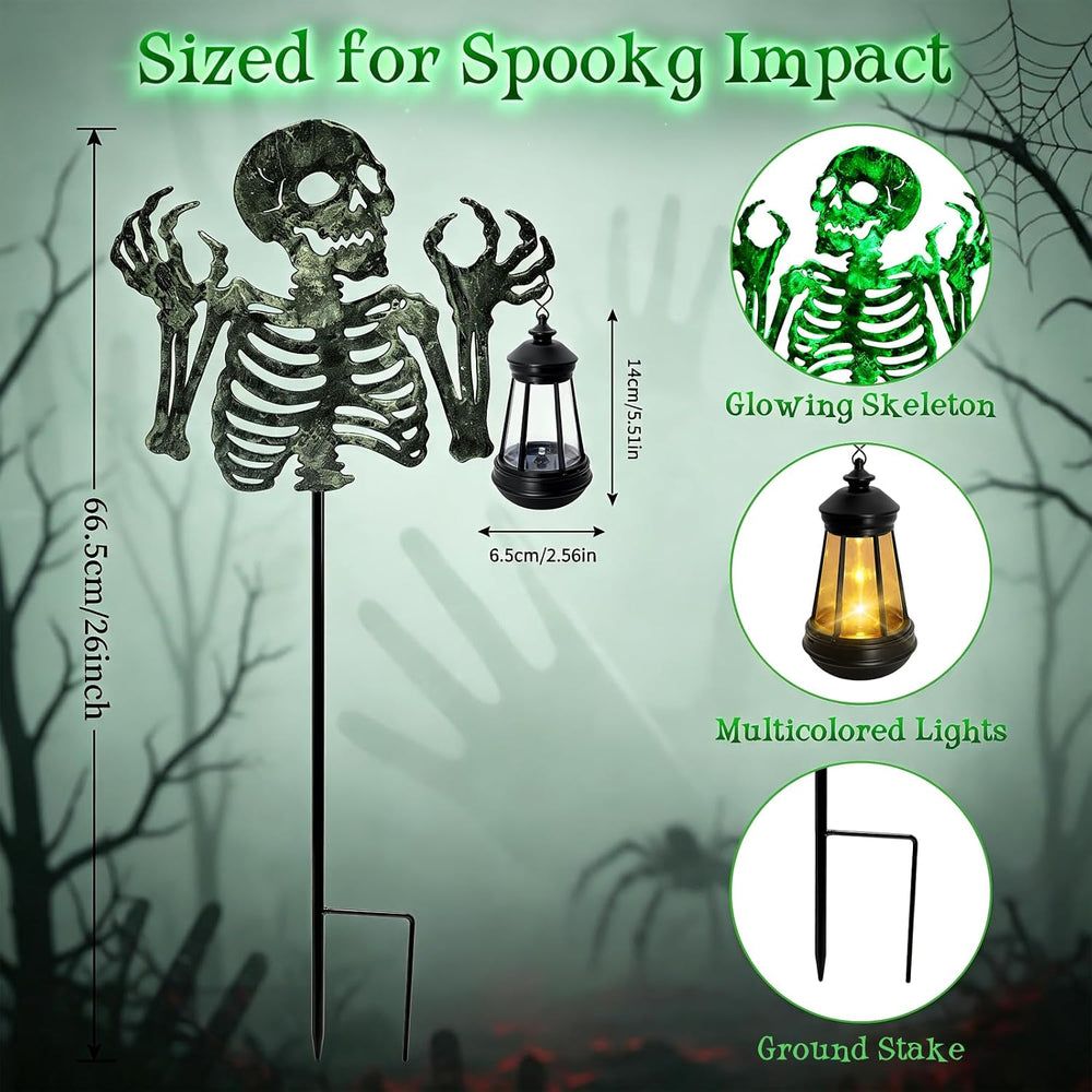 Halloween Decorations Outdoor Scary Skeleton Yard Stakes Solar Lights