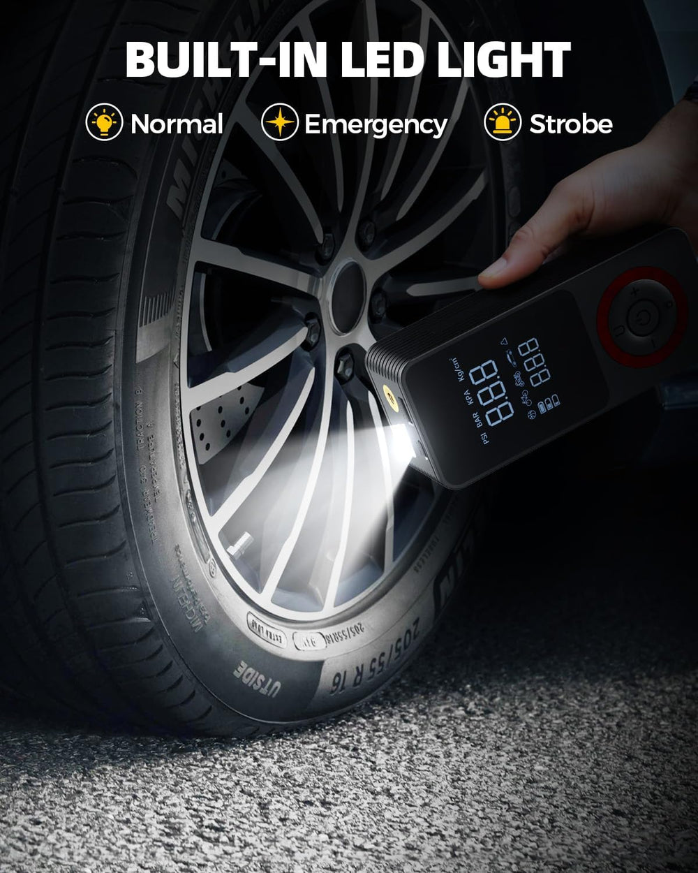 Tire Inflator Portable Air Compressor with Fast Inflation, Auto Shut-off, LED...