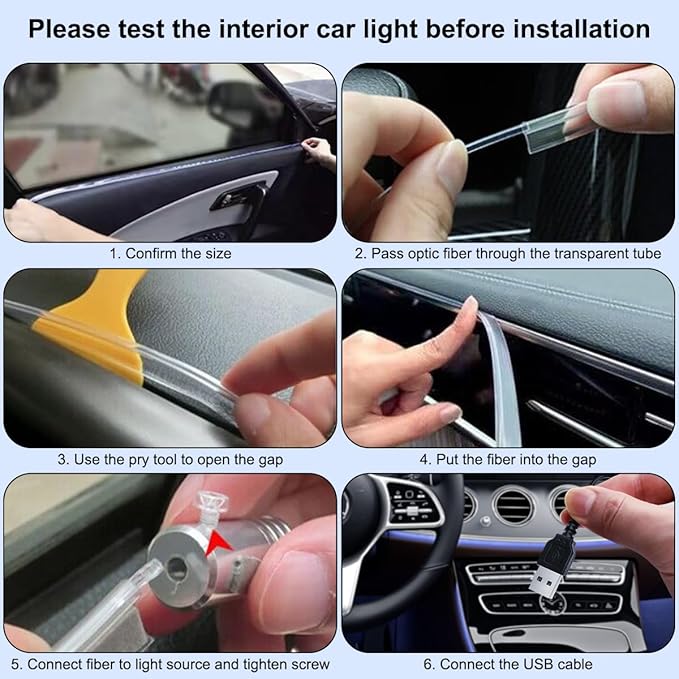 Car LED Strip Lights, LEDCARE 9 in 1 RGB Car Interior Lights