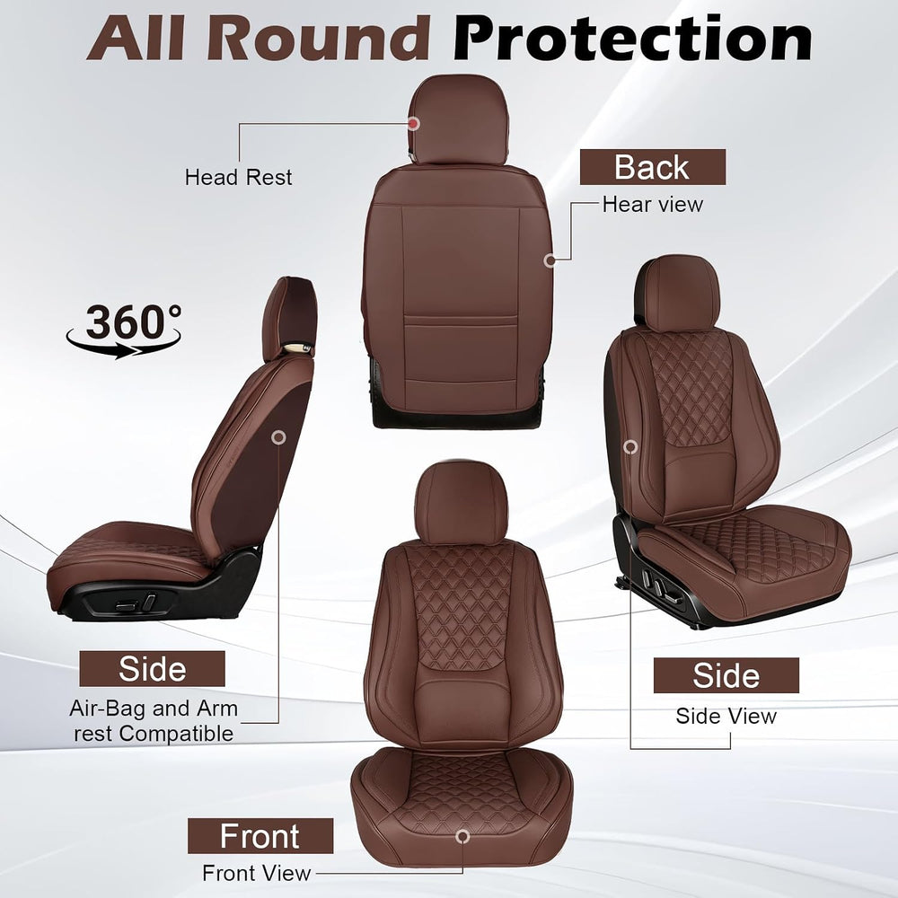 Car Seat Covers, Premium Nappa Leather Seat Covers for Car, Full Set