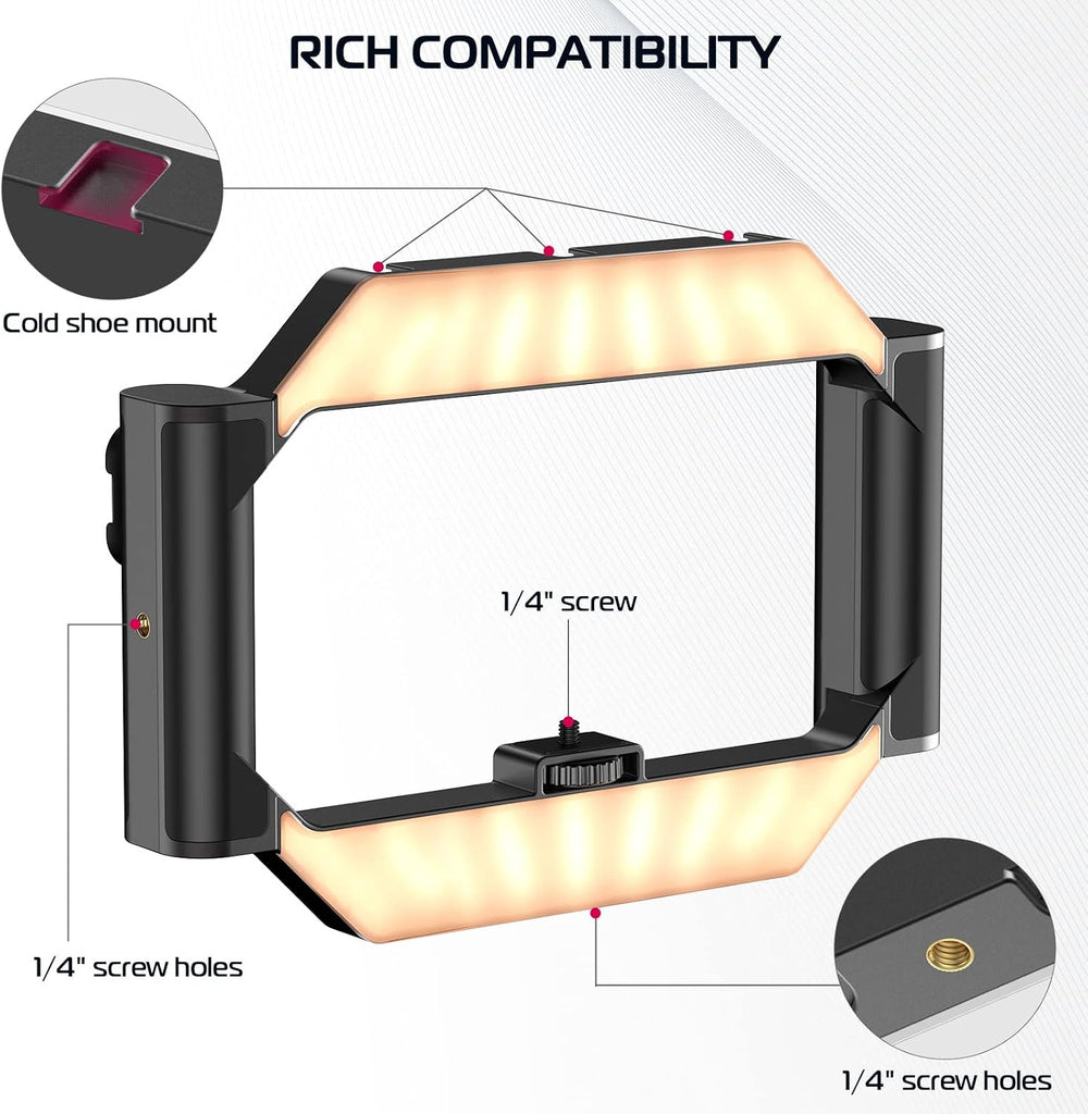 ULANZI Smartphone Video Rig with Light, U-Rig Light Cell Phone Handheld Stabi...
