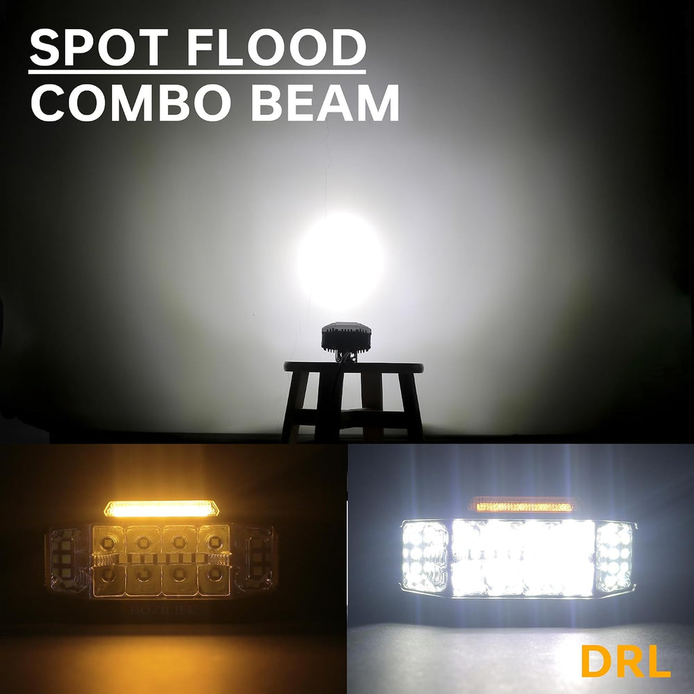 3 Inch LED Pods, 2PCS 40W 12V Flood Spot Ditch Lights Offroad Driving Fog LED...