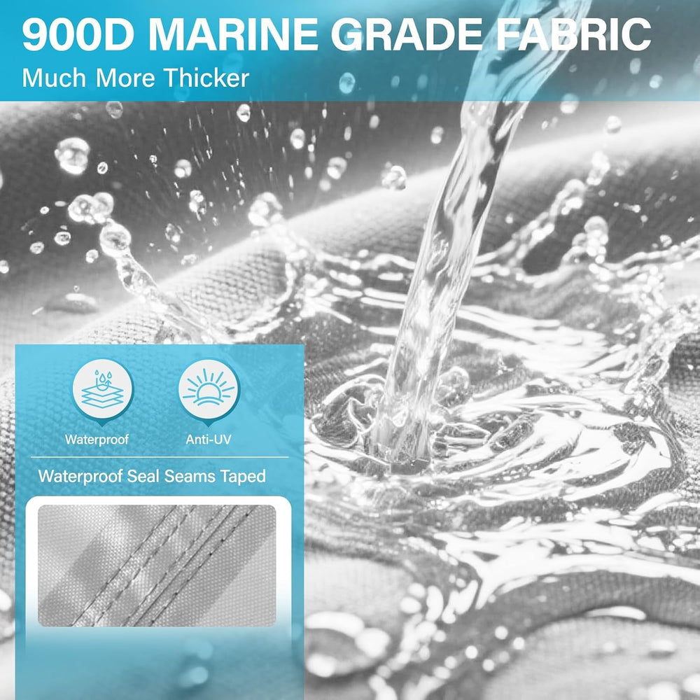 900D Inflatable Boat Cover 10-11ft with Lining,Motor Cover&Storage Net