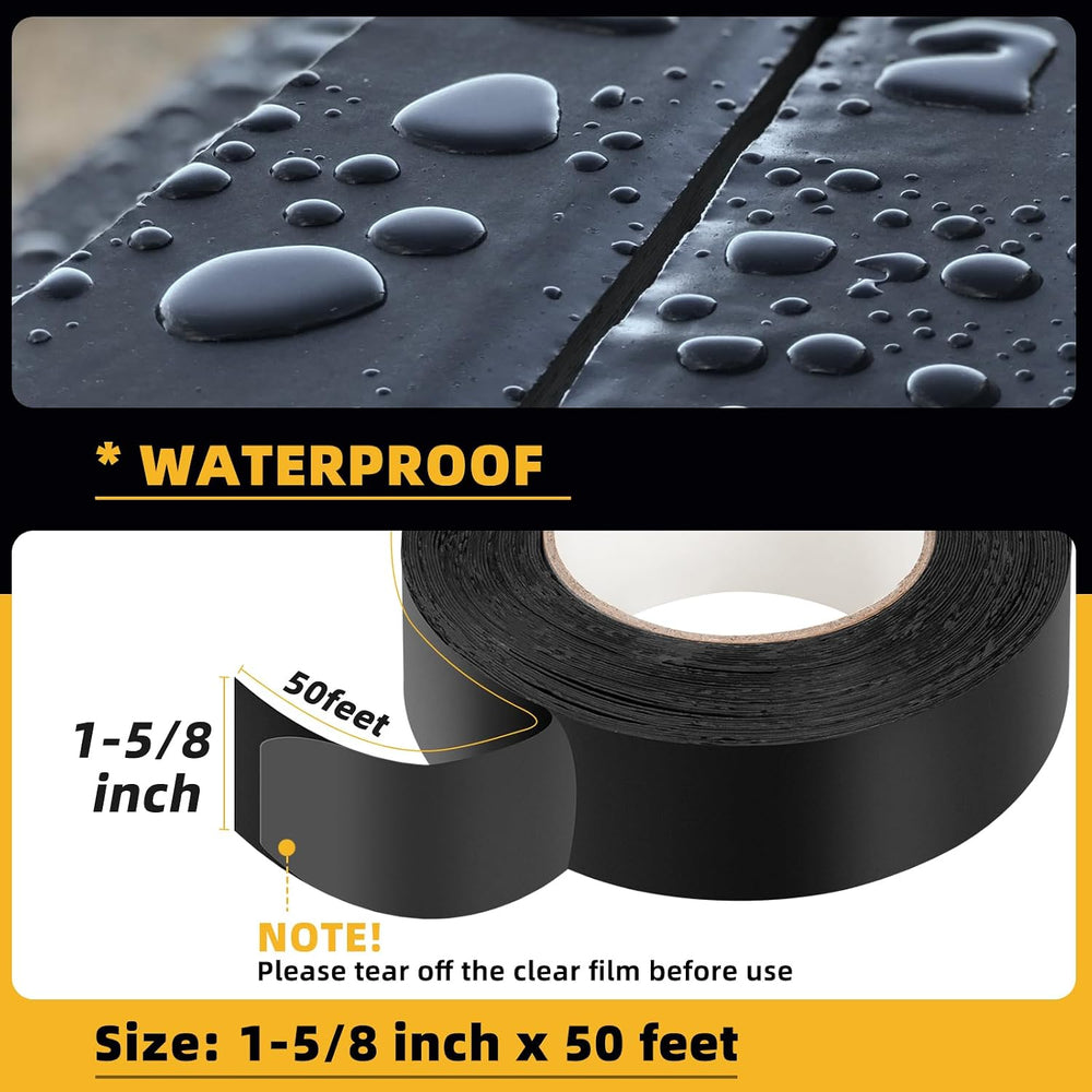 4 Pack Joist Tape for Decking 1-5/8" x 50' Weather-Resistant Butyl J...