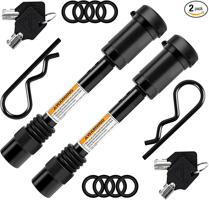 Trailer Hitch Locks, 5/8" Dia 4" Long Hitch Lock (2 Pack)