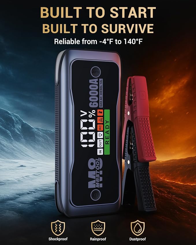 MOSTOOL M8 6000A Flagship Car Jump Starter, 12V Professional Battery Pack