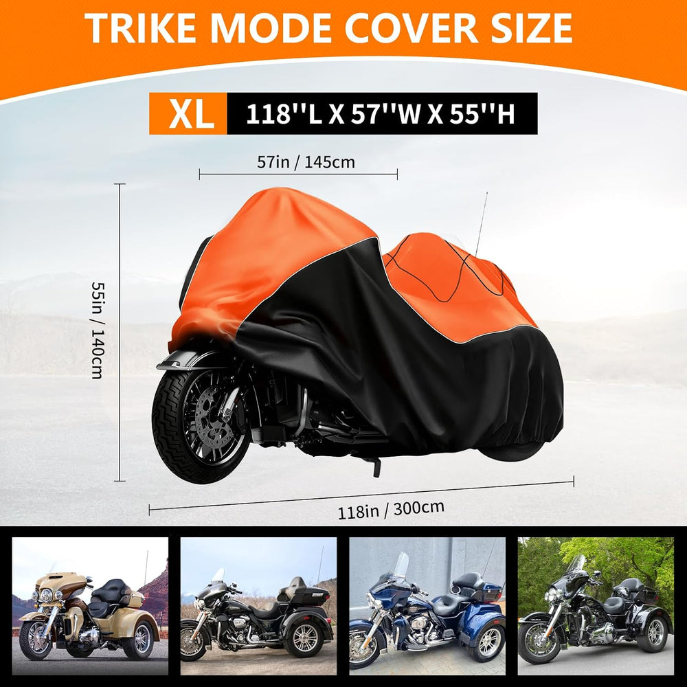 COVERVIN Trike Cover, Waterproof 3 Wheel Motorcycle Cover for Harley Honda Go...