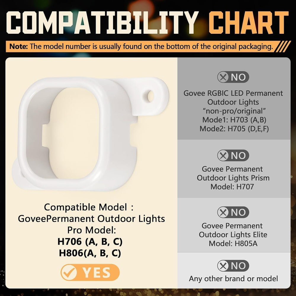 125Pcs Outdoor Light Mounting Clips for Govee H706 with Hex Socket