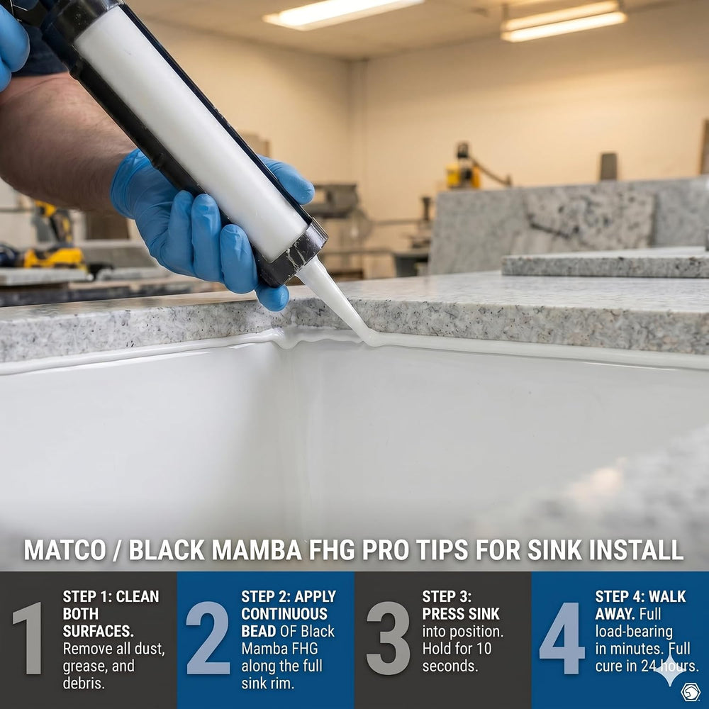 Black Mamba FHG High Tack Undermount Sink Adhesive | MS Polymer Sealant | Hea...