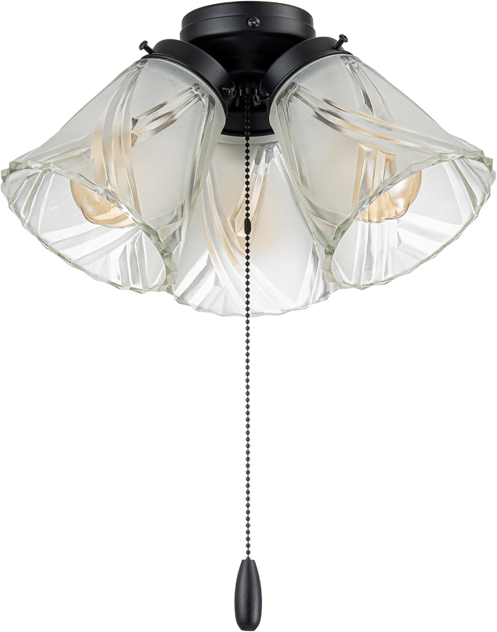 Aspen Creative 22012-3, Three-Light Ceiling Fan Light Kit with Pull Chain, Ma...