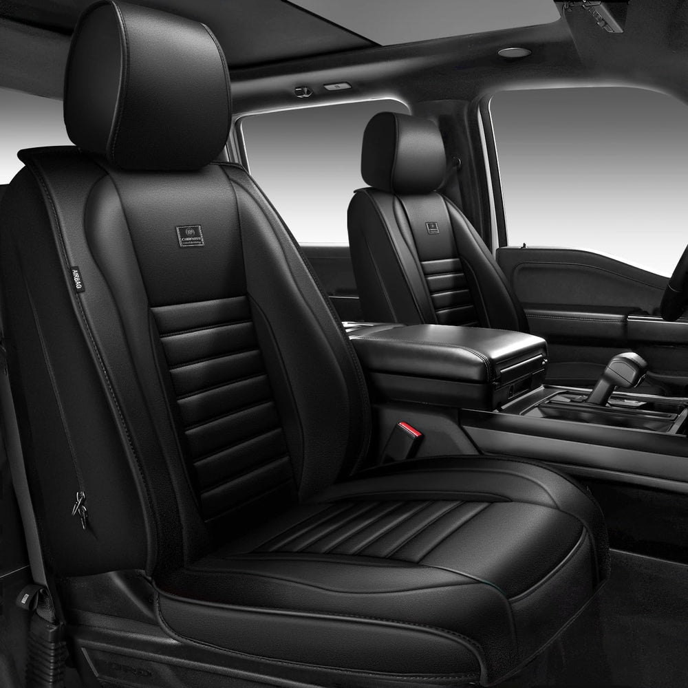 CAR PASS Nappa Leather Car Seat Covers Full Set, Luxury Seat Protector for Ca...