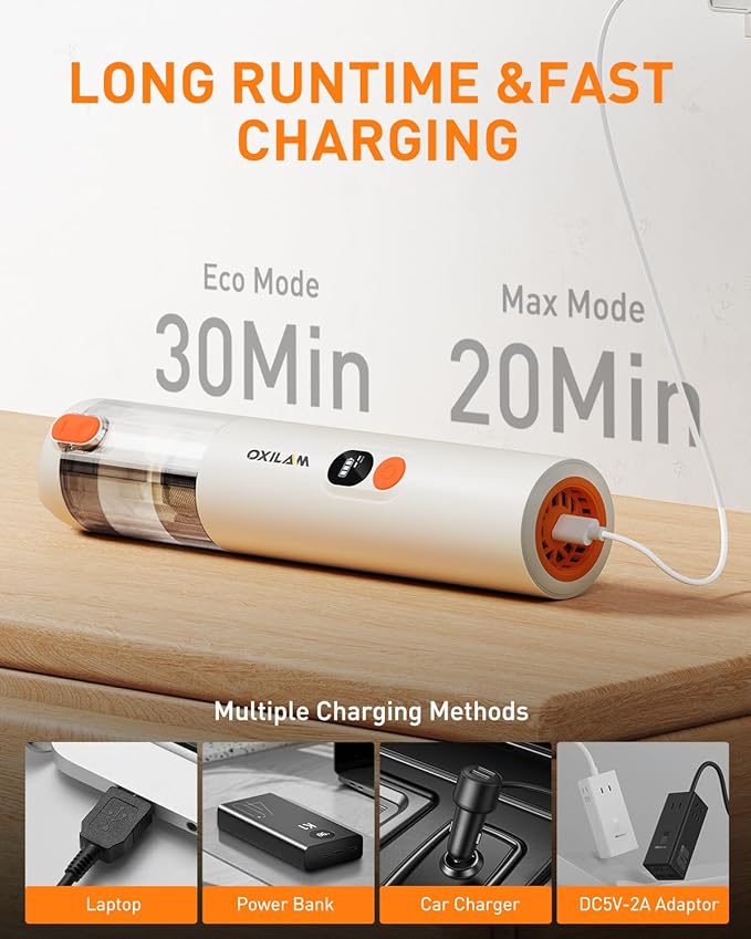 OXILAM 4 in 1 Car Vacuum