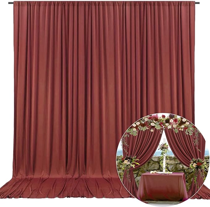10 x 7 Feet Rust Backdrop Curtain for Partie, Background Curtains for Photosh...