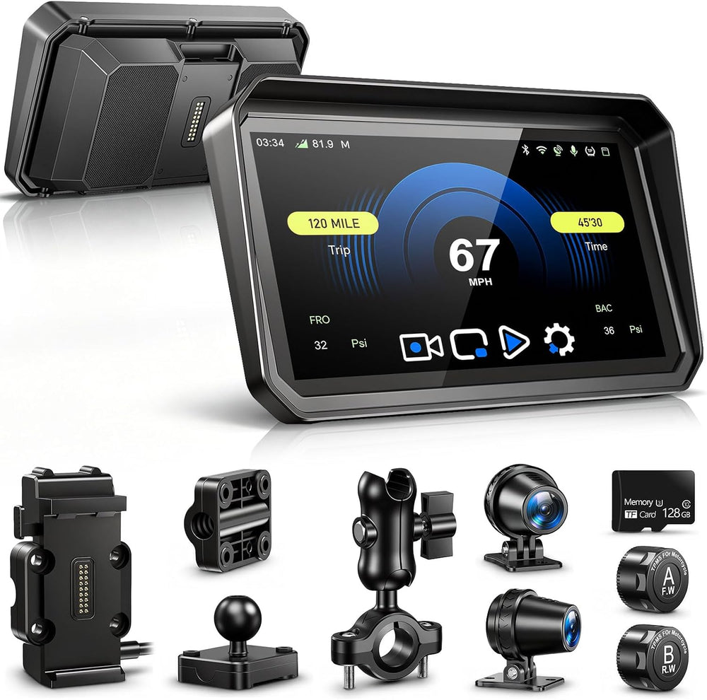 2026 LBW 6" Motorcycle CarPlay QLED Touchscreen (Includes 128G SD), with...