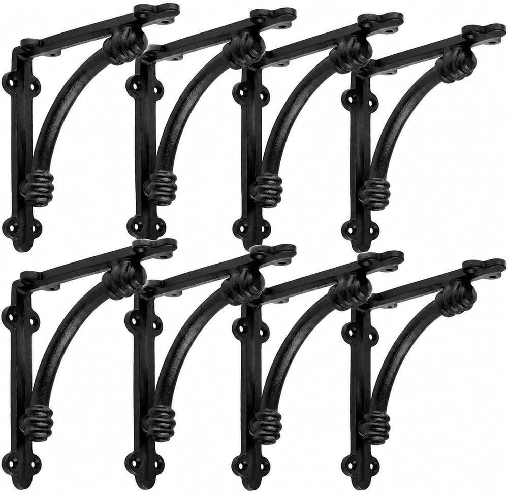 8 Pcs Cast Iron Shelf Brackets 10 Inch Decorative Shelf Brackets