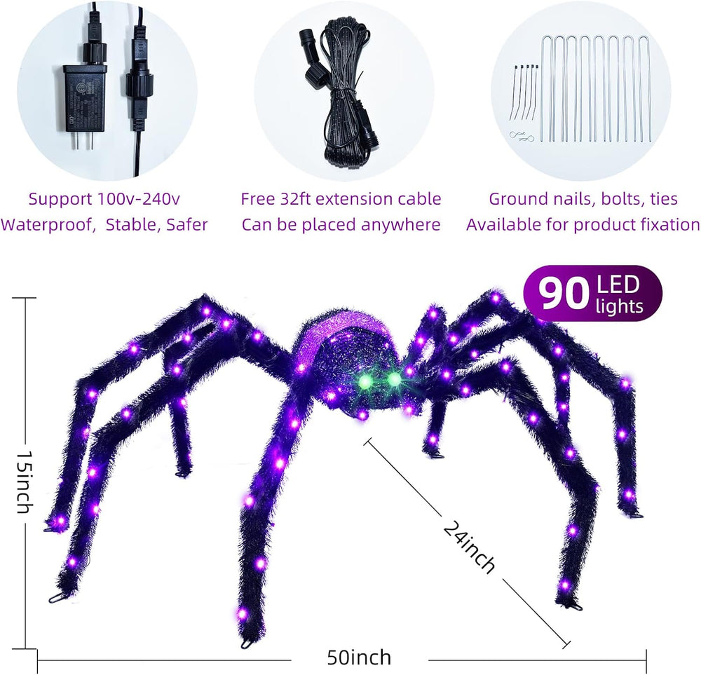 Halloween Decorations Outside Giant Spider - HOYECHI Outdoor Halloween Decor ...