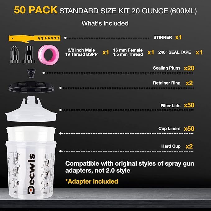 Disposable Paint Cup System 20 Ounce Kit