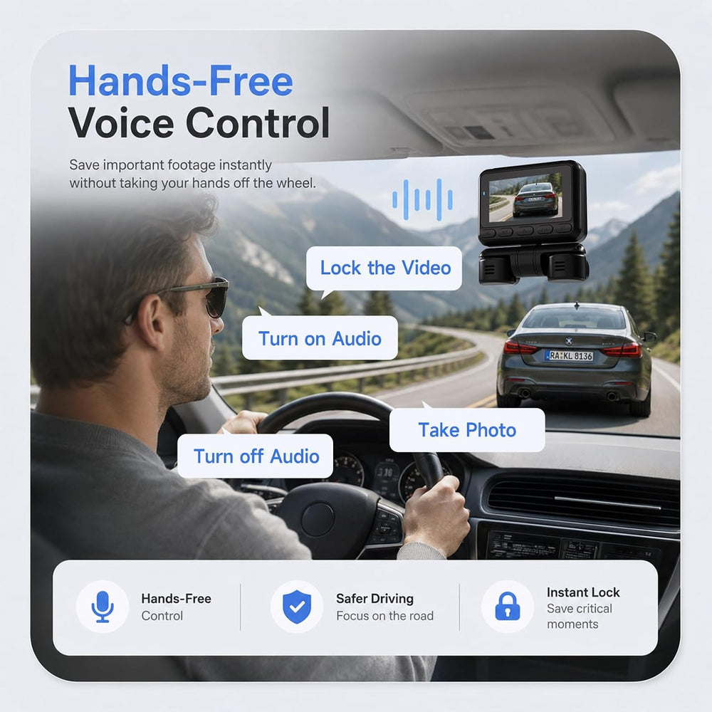 4K 4 Channel Dash Cam Front and Rear Inside Left Right, 360° View Wireless Ca...