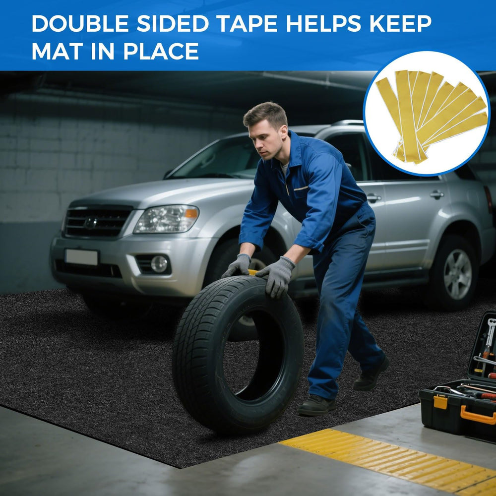 17'x7.45" Heavy Duty Garage Floor Mat with Adhesive Backing - Garage...