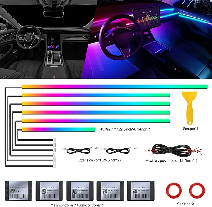 Dream+Color Acrylic Interior Car LED Strip Light