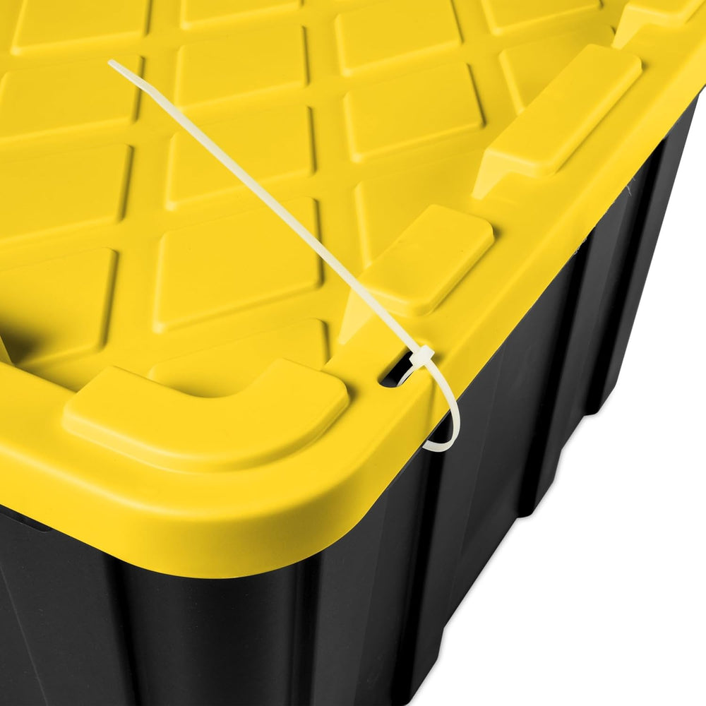 6-Pack 27 Gallon Storage Totes with Lids, Stackable Black & Yellow Bins