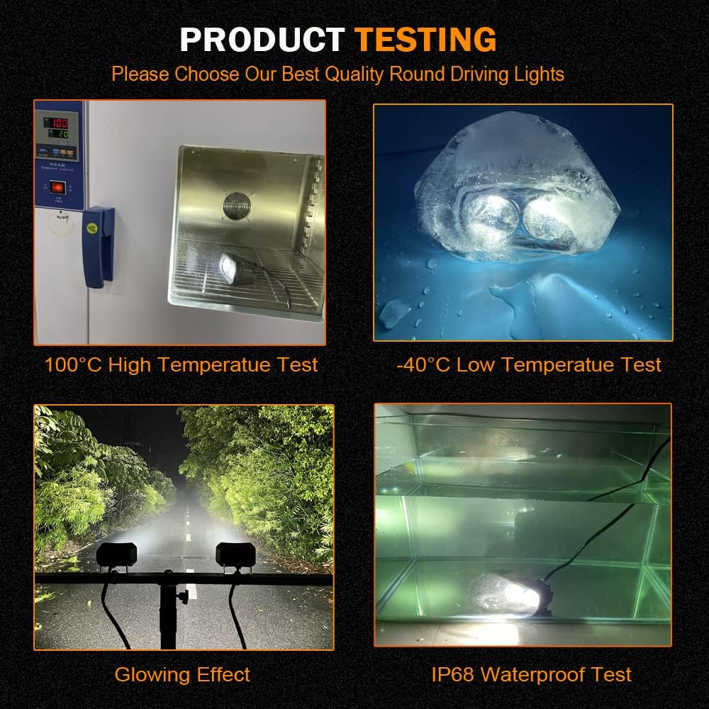BIGLION.X 4 Inch LED Light Pods, 2Pcs 100W 6000K Offroad Driving Fog Light