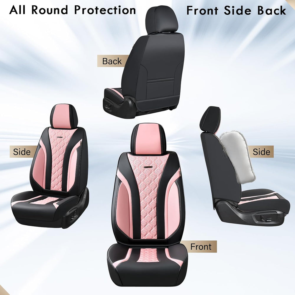 Coverado Seat Covers, Car Seat Covers Front Seats, Perforated Diamond Leather...