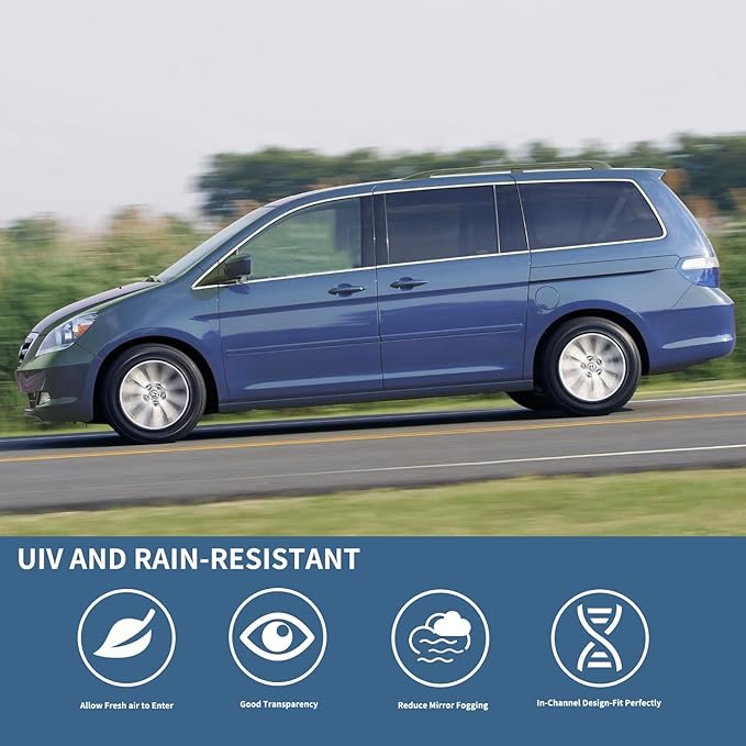 4PCS Rain Guards Fit for Honda Odyssey 2005-2010, Front & Rear Window Visors